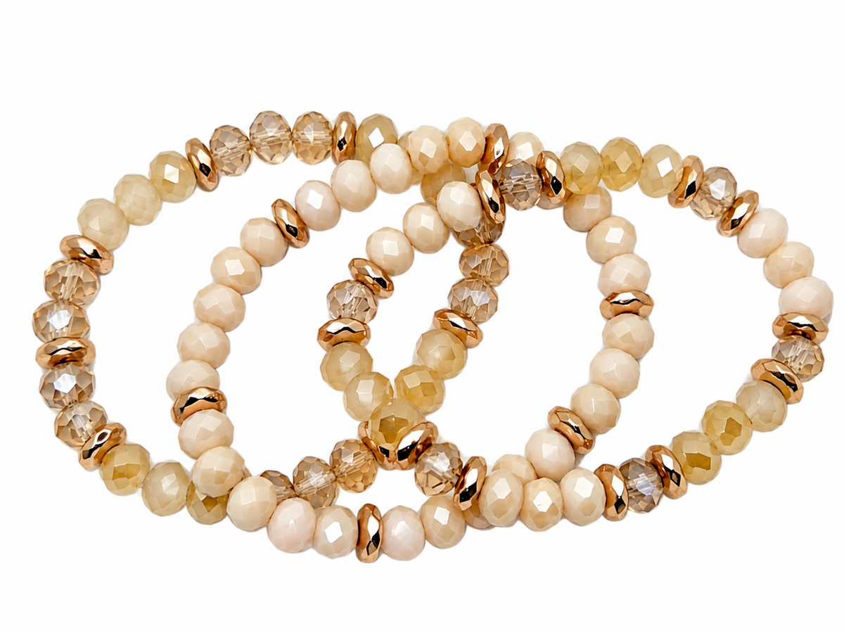 Champagne & Rose Gold Elegance Bracelets