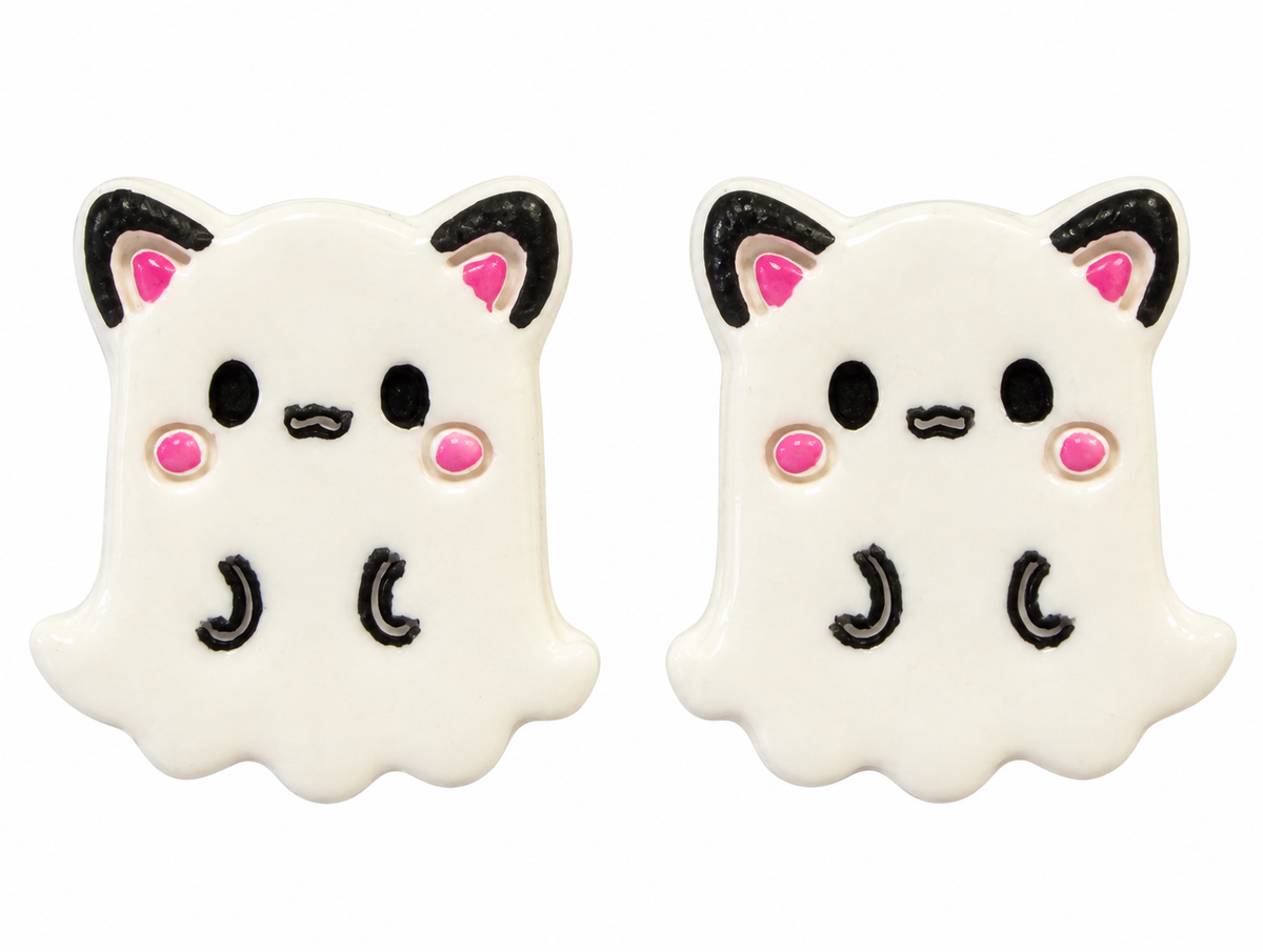 Boo-tiful Kitty Ghost Stud Earrings