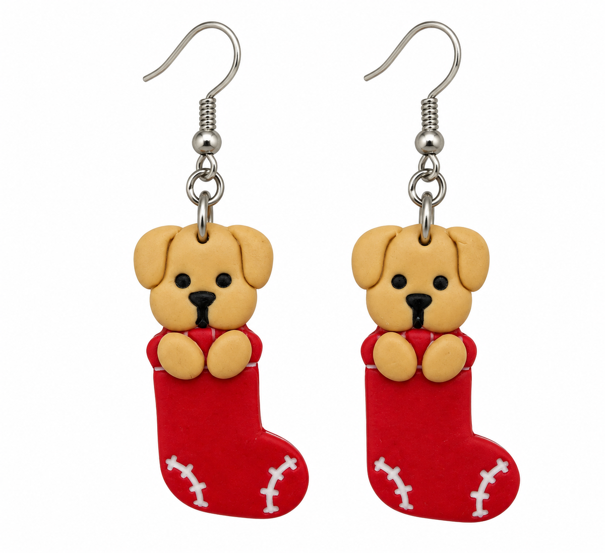 Santa Paws Christmas Stocking Earrings