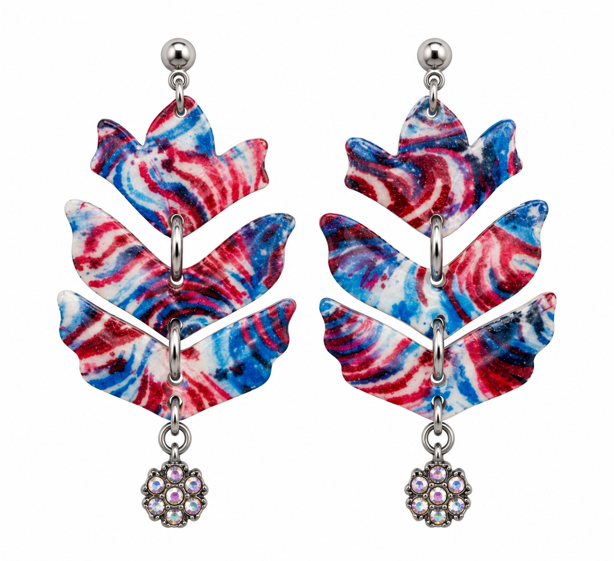 Stars & Swirls Patriotic Earrings
