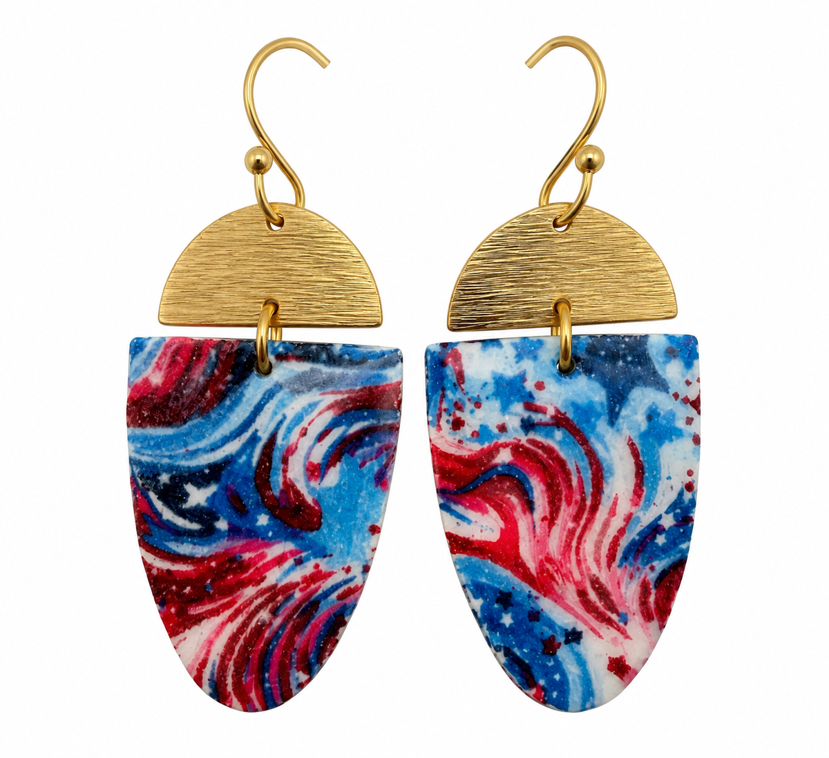 Freedom Swirls Patriotic Earrings