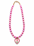 Pretty in Pink Tulip Heart Necklace