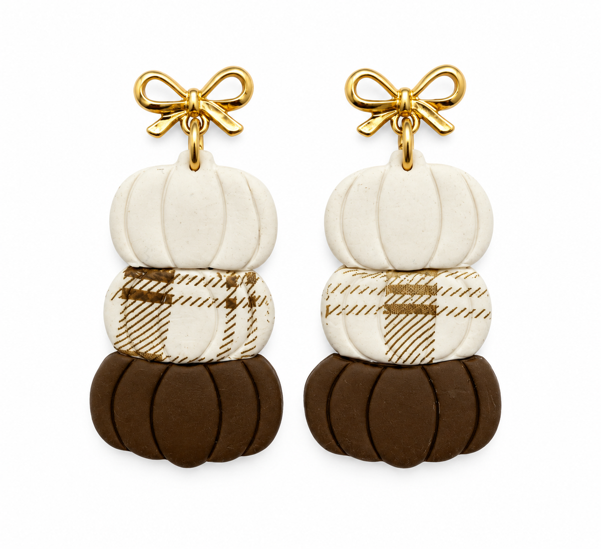 Cozy Harvest Pumpkin Stack Earrings