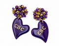 CBC Purple & Gold Spirit Heart Earrings