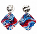 Liberty Swirls Patriotic Earrings
