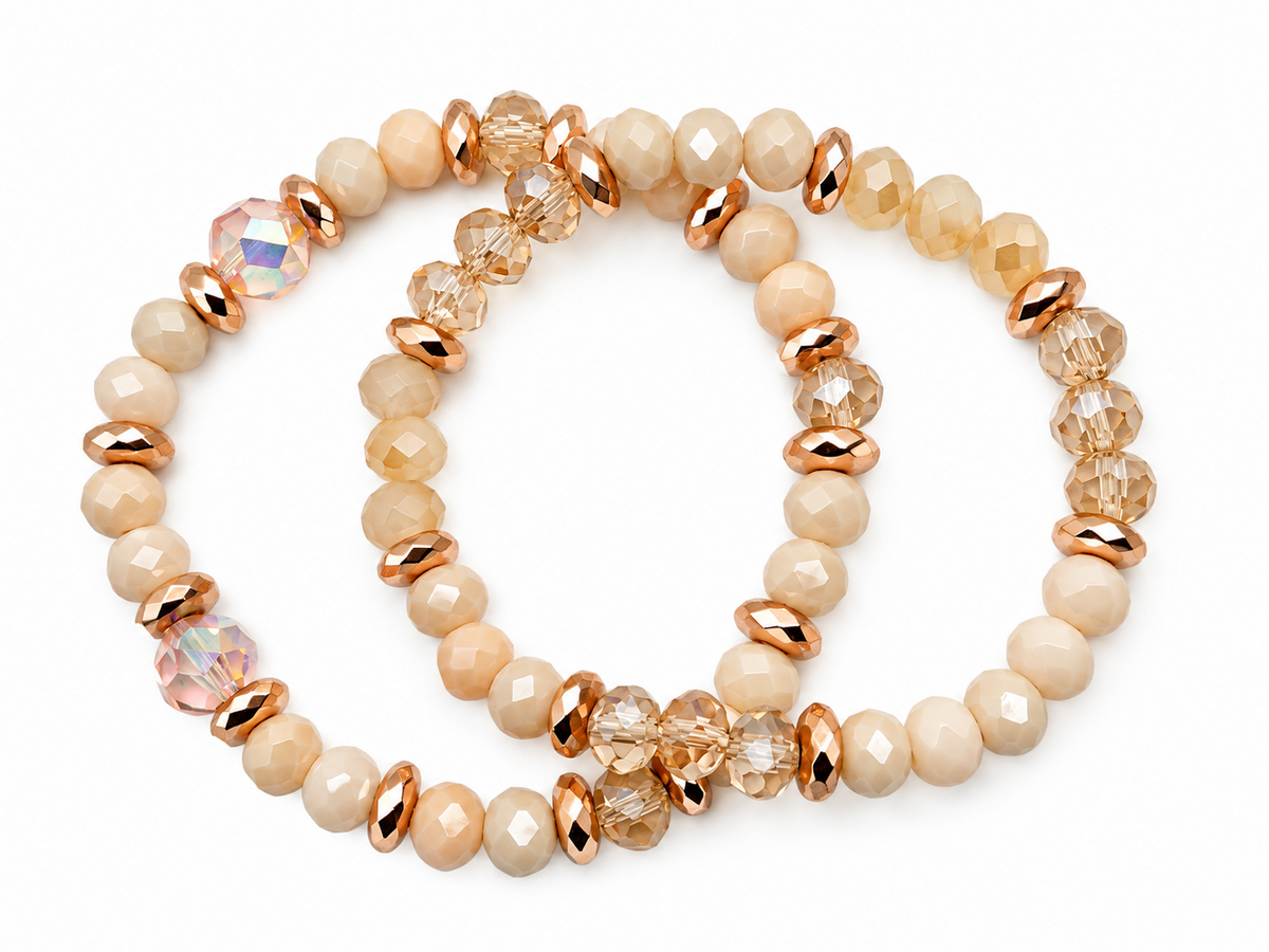 Champagne & Rose Gold Elegance Bracelets