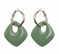 Sage Serenity Geometric Hoop Earrings