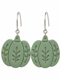 Sage Meadow Floral Pumpkin Earrings