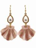 Coastal Elegance Pearl & Seashell Earrings