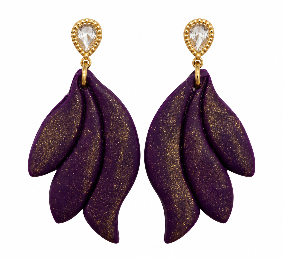 Amethyst Elegance Petal Earrings