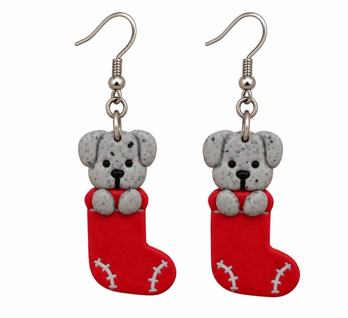 Santa Paws Christmas Stocking Earrings