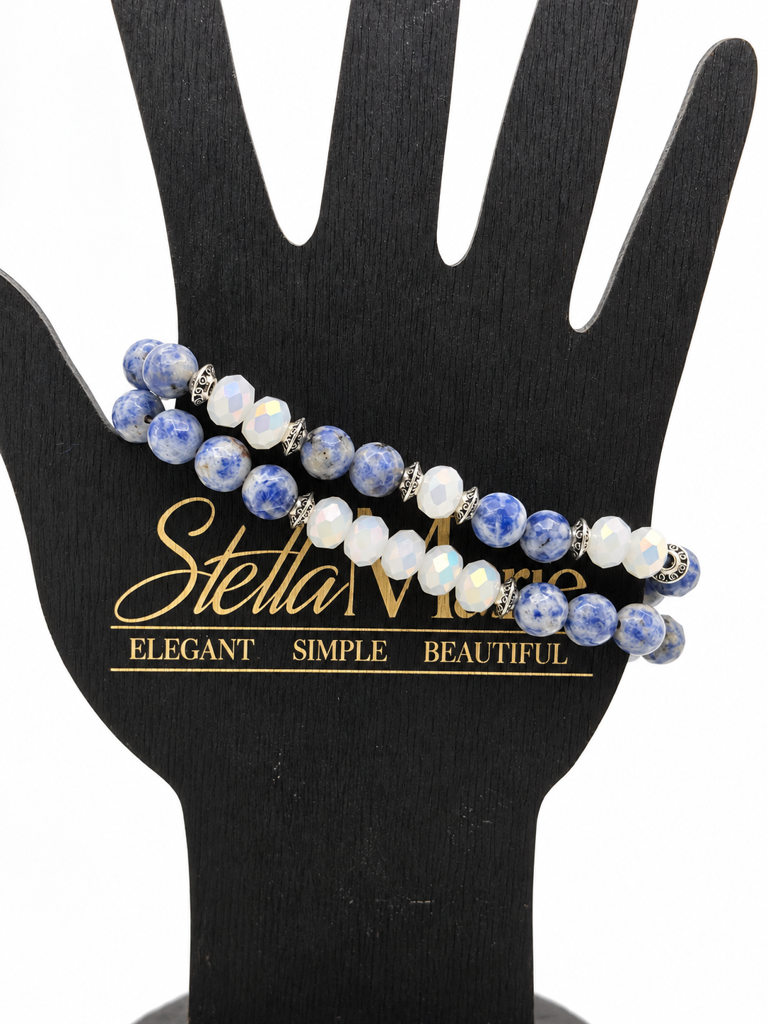 Sapphire Skies & Silver Bracelet Stack
