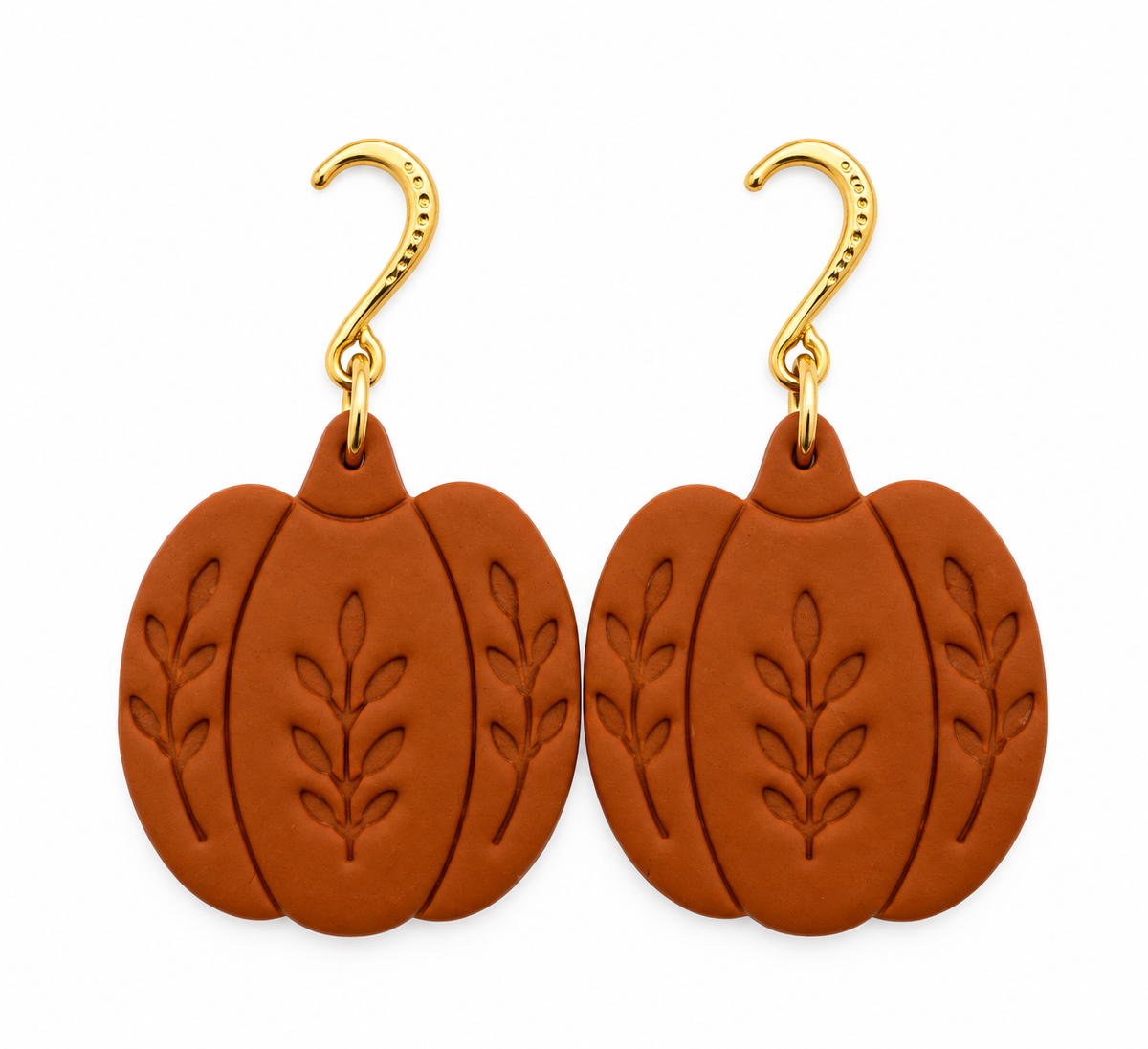 Autumn Harvest Botanical Pumpkin Earrings