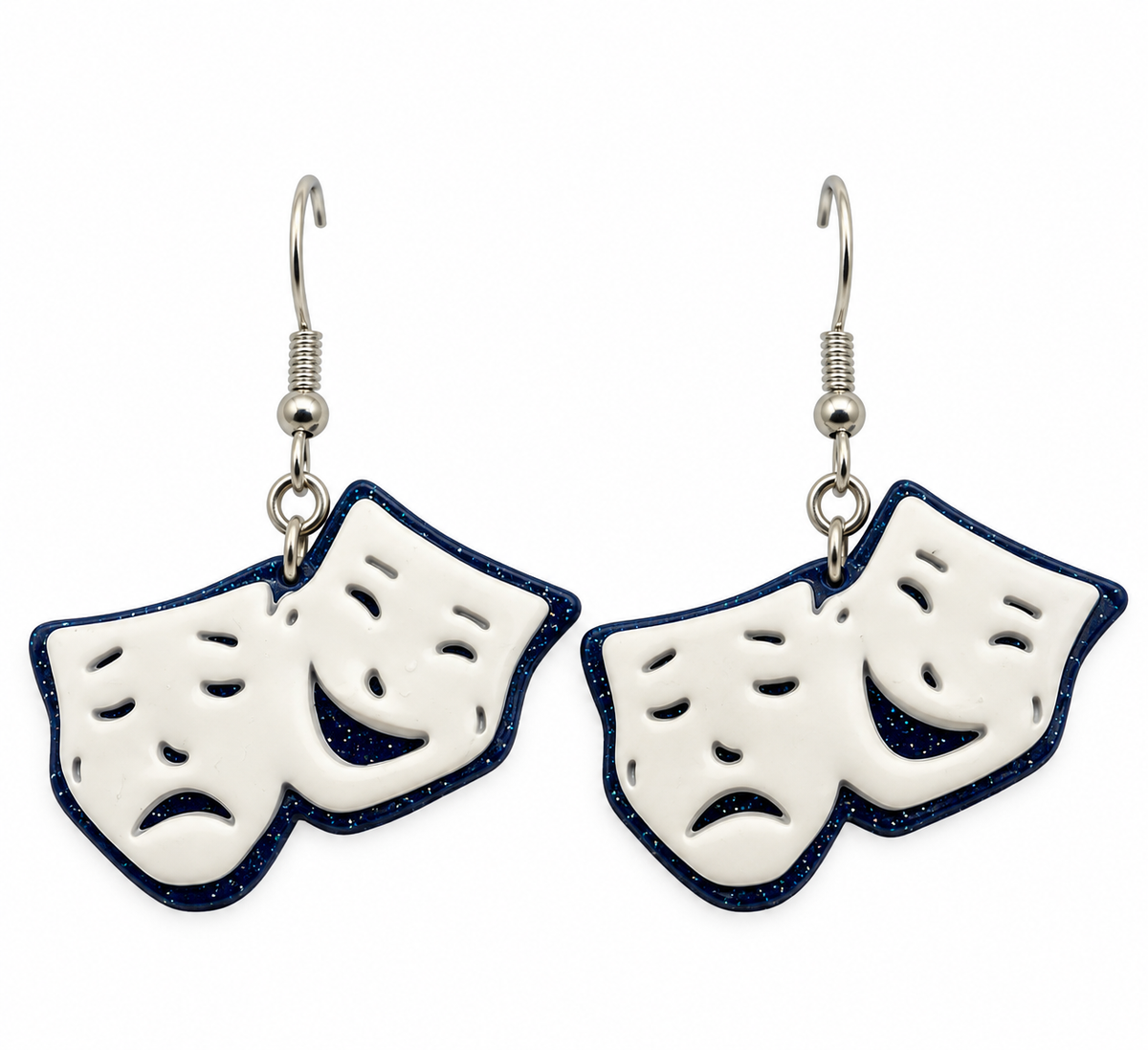 All the World's a Stage Theater Mask Earrings