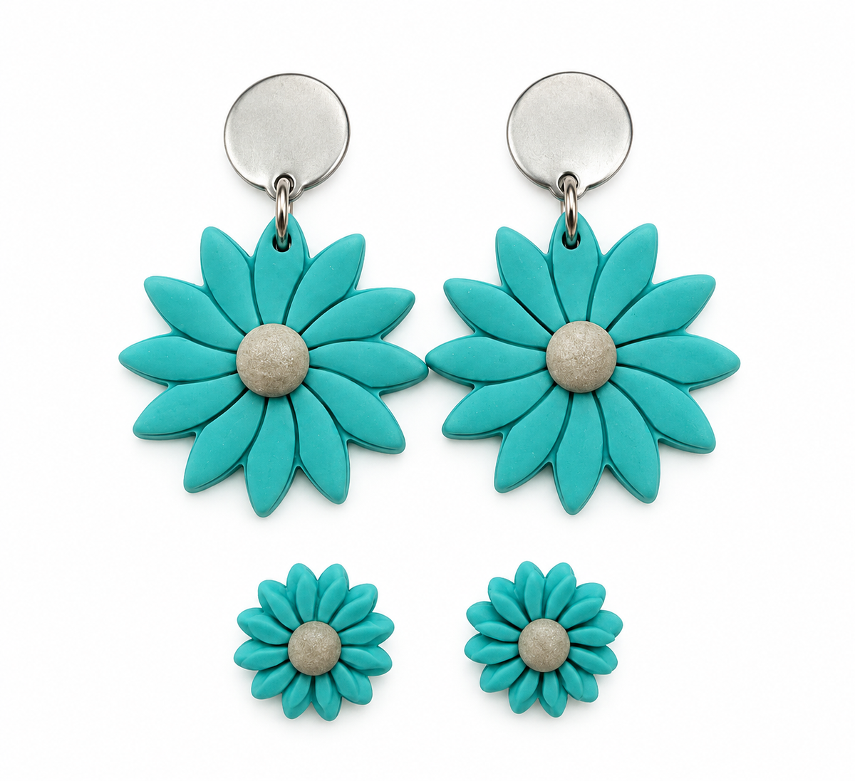 Turquoise Daisy Mommy & Me Earrings