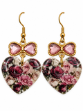 Vintage Romance Floral Heart Earrings