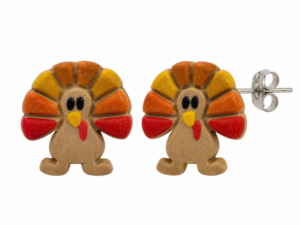Little Gobble Turkey Stud Earrings