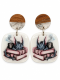 Dreaming Dragon Book Lover Earrings