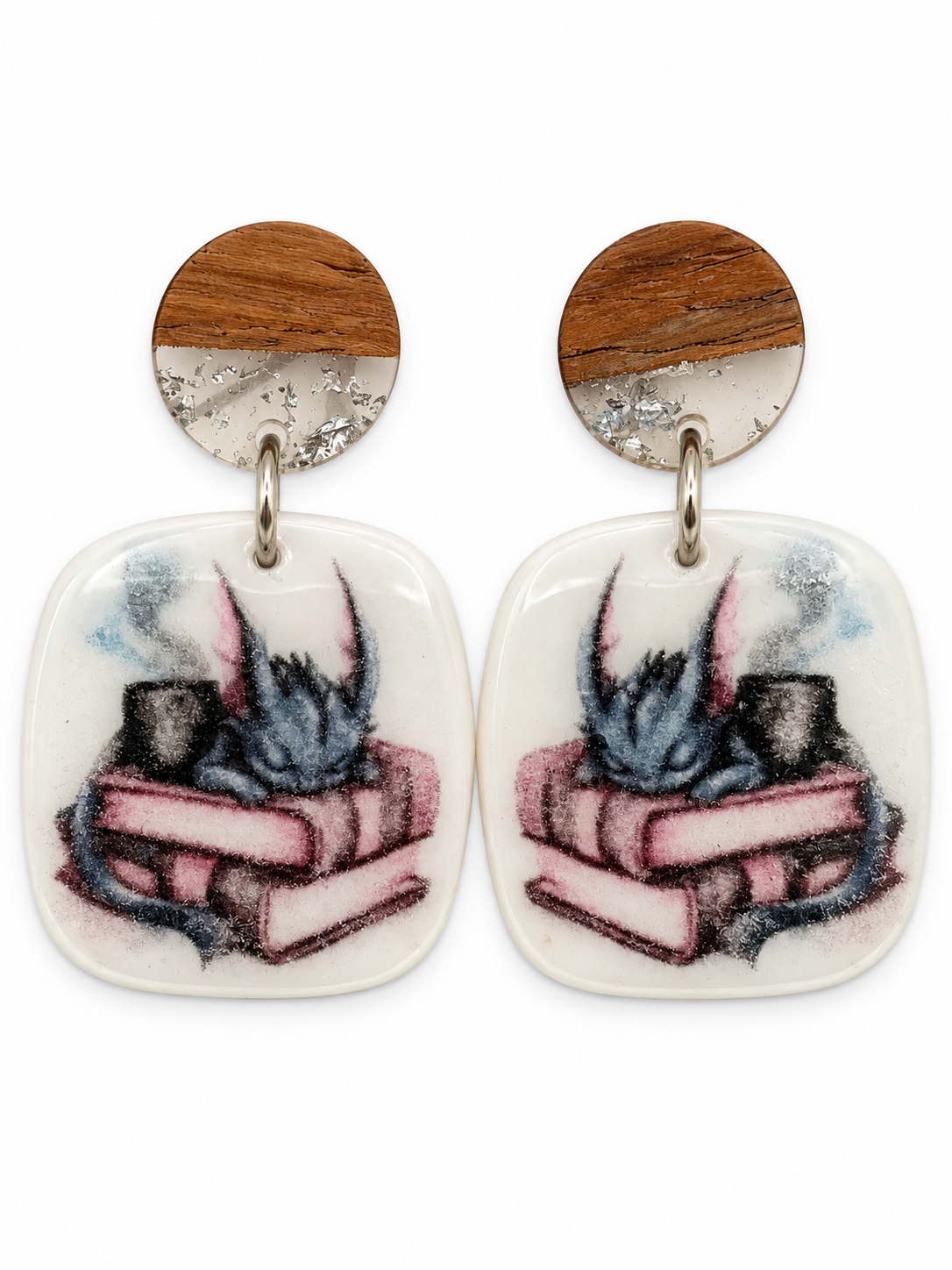 Dreaming Dragon Book Lover Earrings
